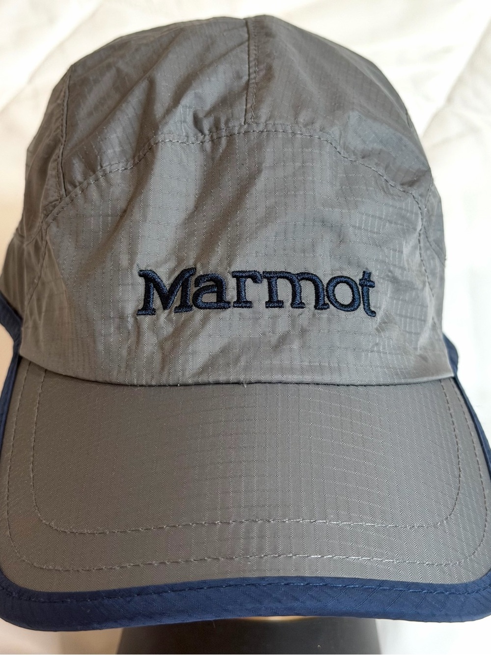 Marmot Baseball Cap Grey One Size Nylon Mesh Lining Adjustable Strapback Hat